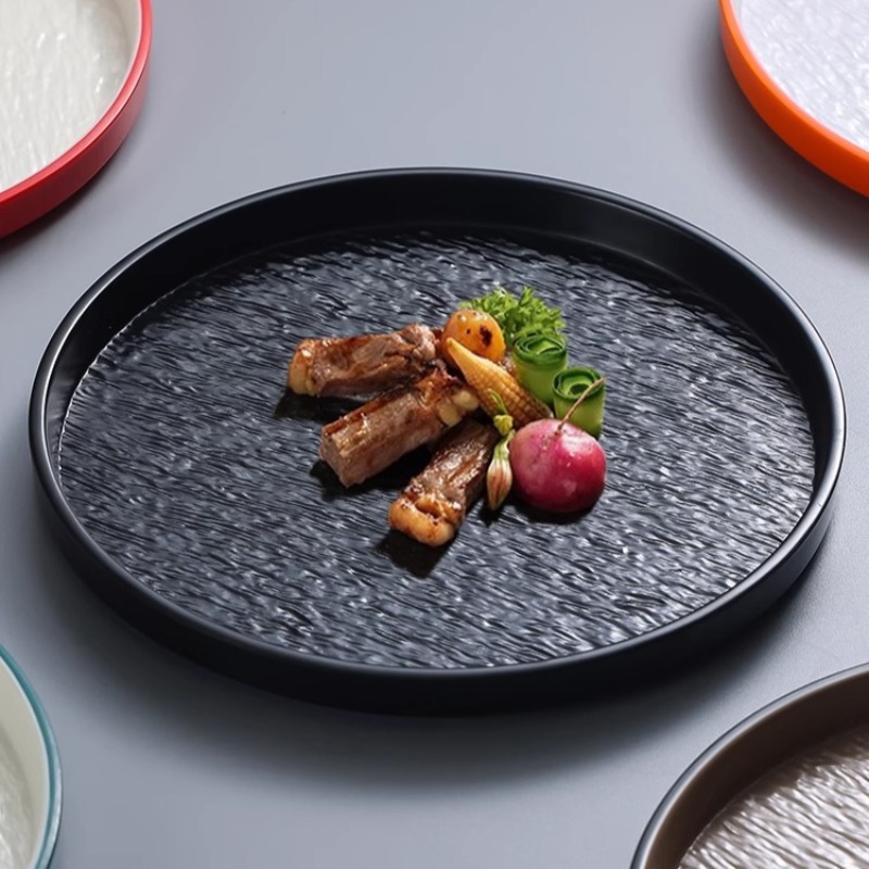 Home Cooking In Japanese - Nowoczesny okrągły kamienny talerz do makaronu
